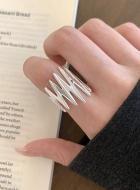 青时屿几何个性锯齿戒指女