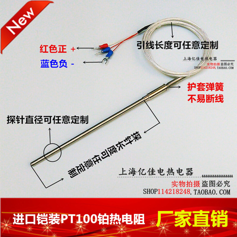 进口PT100铠装热电阻/WZPK-191/针形铂热电阻/探针热电阻/热电偶