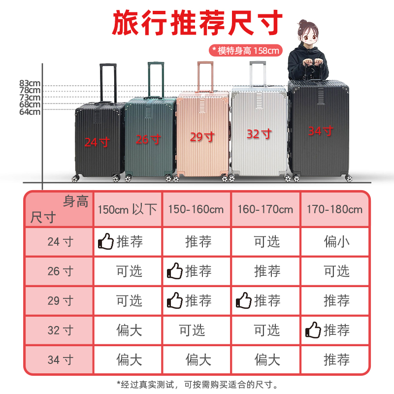 行李箱日系大容量拉杆箱34寸万向轮女男结实耐用旅行密码皮箱子28-图3