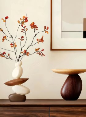 中古风入户门玄关钥匙收纳托盘摆件置物架客厅餐边柜家居软装饰品