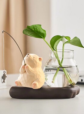 创意水培植物打工人治愈系工位办公室桌面装饰品摆件情绪稳定神器