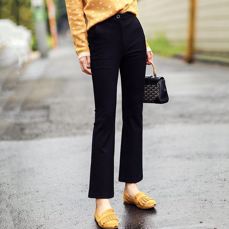 冰丝子女夏季秋装微职业黑色西装裤 安腾画沙休闲裤