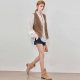 Dfvc retro embroidered hollow jacket vest ຄໍ V