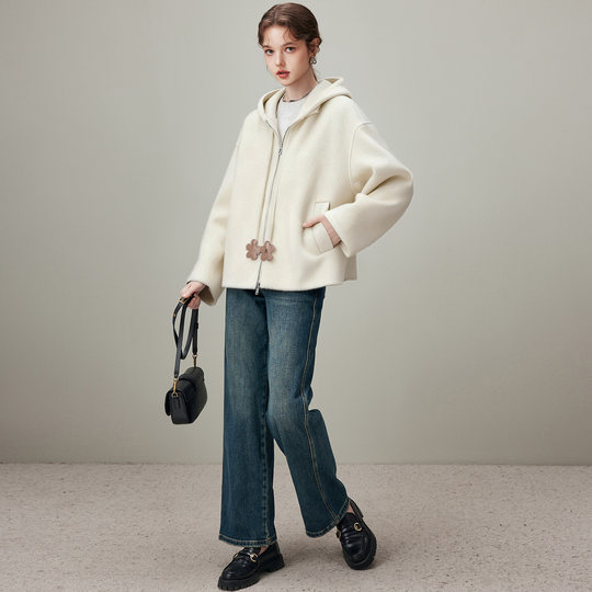 Dfvc Korean style short sheep wool coat