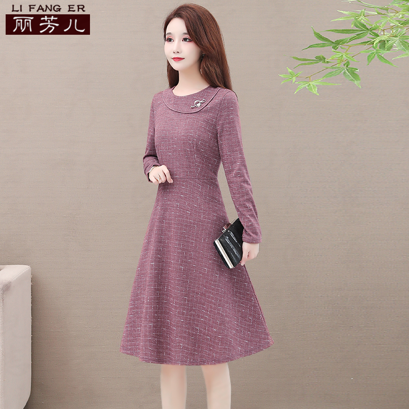 秋装2020年新款高端秋款长袖连衣裙 丽芳儿连衣裙