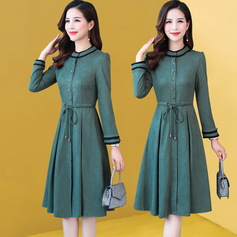 长袖气质2020年秋装新款洋气连衣裙 丽芳儿连衣裙