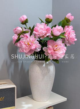 仿真花芍药牡丹花束客厅玄关摆件DIY手工富贵花艺装饰新中式