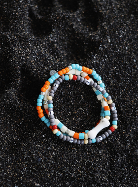 waki岛屿碎片轻奢多圈宝石手链小众设计气质闪亮甜美男女串珠时尚