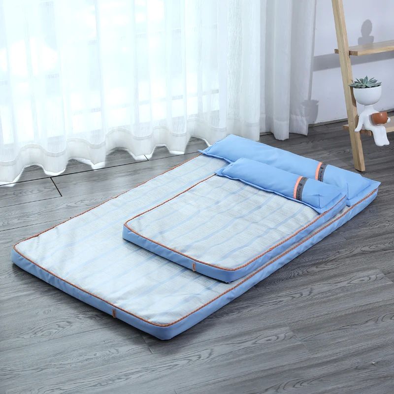 Summer Cooling Dog Bed with Pillow Thick Mat for Dogs Pets S-图1