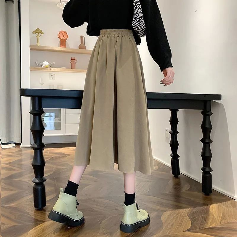 Lucyeer Vintage rown igh Waist leated Skirt Women orean Fash - 图2