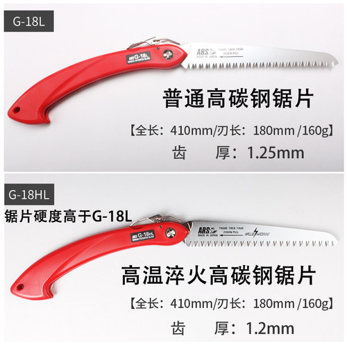 爱丽斯进口G-18L园艺林工具家用小型手持折叠锯手锯果树修枝锯子 - 图1