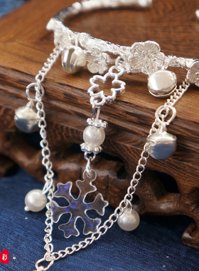 一体铃铛流苏超仙气古风手镯