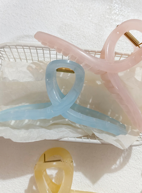 果冻色亚克力抓夹女网红气质发夹后脑勺盘发大号鲨鱼夹发卡发饰新