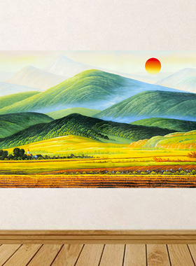 北欧简约现代油画巨人山高山大山办公室挂画靠山图墙贴自粘装饰画