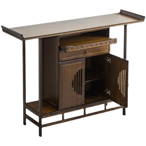 速发财实供桌佛台家用新中供神木佛龛佛柜立柜带门神龛简约神台式 - 图3