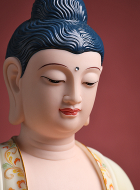 速发像玉堂陶瓷1吋唐彩如来平释迦牟尼佛戴供奉家用林建佛家居摆