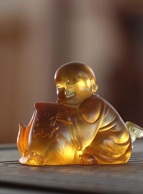 速发古法琉璃佛五路小财神摆摆居家件放寿禄福喜财招财沙弥小和尚