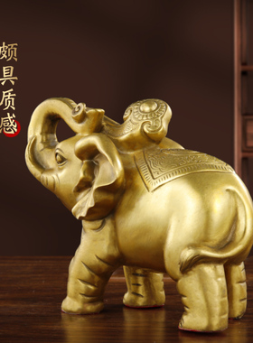 速发吸水大象一对纯铜象摆店客厅酒柜家居乔办迁公室件铺装饰工艺