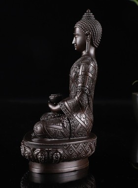 速发藏传供奉摆件 阿弥陀7像纯铜做古色寸5寸佛寸