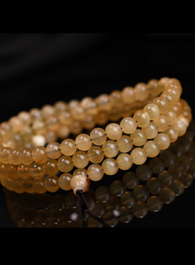 天然西藏玉化小冰花羊角佛珠手链108颗文玩多圈手串本命年养生