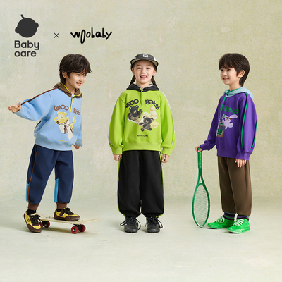 babycare童装毛怪卫衣加绒保暖男女童25秋季新品轻盈连帽上衣