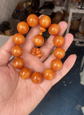 天然琥珀木手串明子手串男手链龙血木手串全透光血龙木佛珠