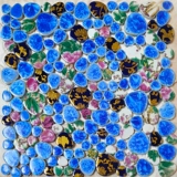 Синий и белый пруд с рыбами, бассейн, галька, керамическая мозаика, бассейн с горячими источниками, ванная комната, износостойкая противоскользящая плитка