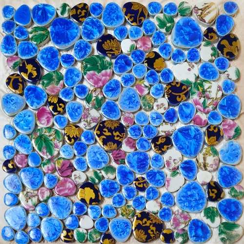 Синий и белый пруд с рыбами, бассейн, галька, керамическая мозаика, бассейн с горячими источниками, ванная комната, износостойкая противоскользящая плитка