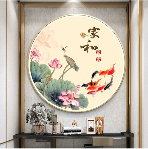 Cross -STITCH 2022 Новая линия, вышитая дом и богатая девять рыбная карта