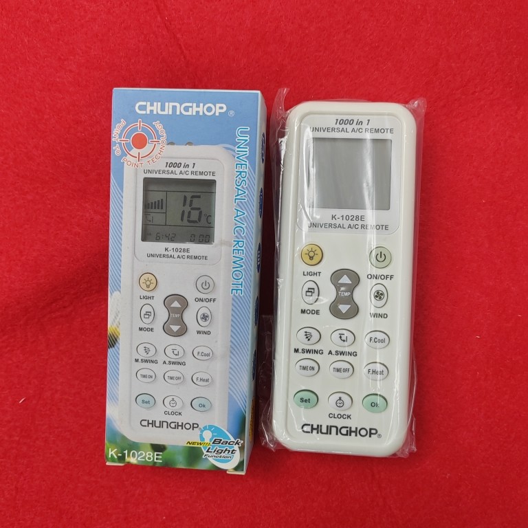英文空调遥控器 万能众合CHUnGhop空调遥控器 K-1028E 出口通用 - 图0