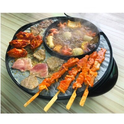 涮烤一体锅烧烤烤肉纸圆环形月牙形烤盘纸吸油纸方形商用不粘加厚 - 图1