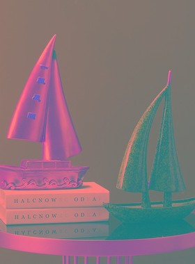 速发轻面一帆风顺帆船摆件客厅玄关电视柜办公室桌品装饰奢新中式