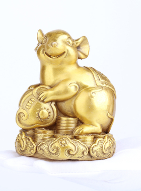 速发肖铜十二生黄 客厅桌面装饰办公猴摆件 鼠牛虎兔龙蛇马羊室鸡