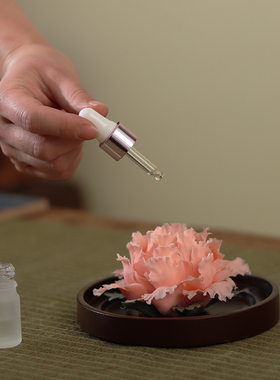速发陶瓷手工捏制瓷花牡丹花茶工花婚香器车载家用手室摆件结扩伴