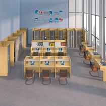 Manufacturers new self-study room immersive partition learning table sharing paid extracurbout training tutoring table and chairs closed examination