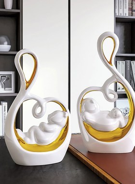 速发创奢摆柜熊高级感客厅玄关电视柜酒件轻意艺术乔迁家居装饰品