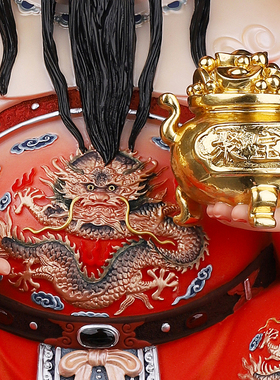 速发汉白玉彩绘家神爷神像文财神开像店铺佛业居财客厅摆件工艺品