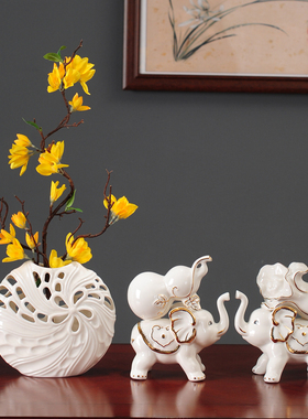 速发新中式大象室室卧内房间摆件玄品书架创意软装饰关酒柜小摆设