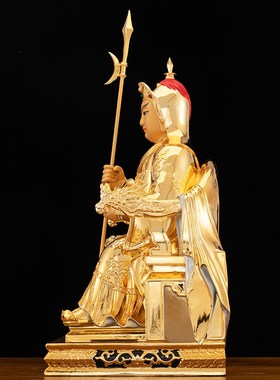 速发纯铜五显华马大神像帅官光元灵马天君佛像神像家用客厅摆件供