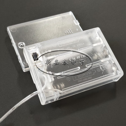 现货5号3节电池盒透明 带开关带盖AA 三节五号带线 led灯串电池座 - 图0