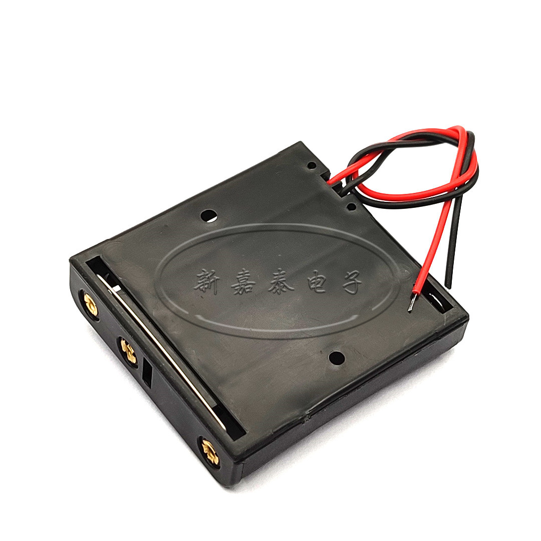 4节7号电池盒 七号四节带线 AAA 串联 6V伏并排水平无盖电池盒 - 图2