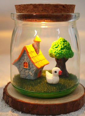 创意瓶内童话屋许愿瓶微景观桌面治愈系摆件送男女生闺蜜生日礼物