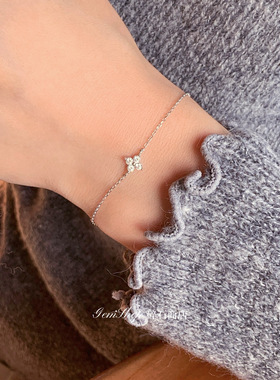 日常又精致的四叶草纯银手链