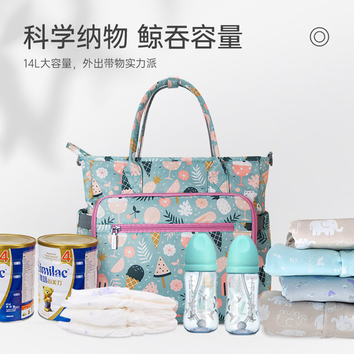 妈咪包轻便手提包大容量保温托特包防水斜挎婴儿包收纳妈妈母婴包 - 图2
