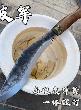 龙泉一体刀剑弹簧钢锻打尼伯军腿弯刀户外防身长短刀冷兵器未开刃