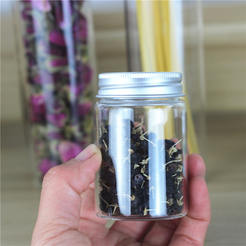 新品直径47mm高硼硅 透明带盖药瓶 胶囊药粉瓶 大容量玻璃密封瓶 - 图2