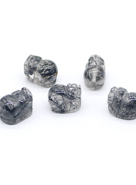 【原石雕刻】6A天然正品拉长石月光石蓝彩光貔貅黑发晶草莓手链坠