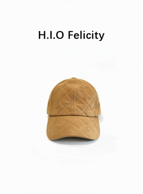 【婷仔推荐】复古文艺时尚百搭菱格纹羊皮显脸小棒球帽BQ62138