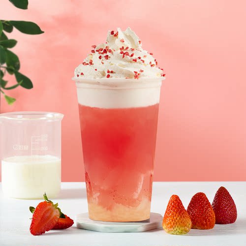 博多 草莓果酱 2.1L 奶茶原料博多家园果肉酱 大瓶果泥碎 - 图1