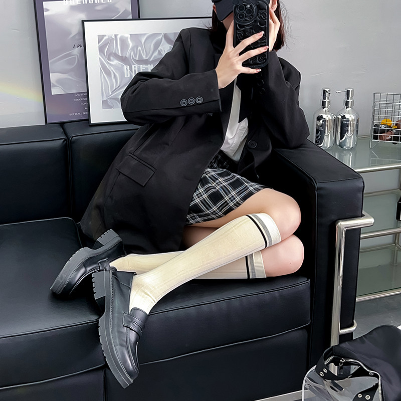 显瘦小腿袜女秋冬纯棉日系jk中高筒袜学院风过膝长筒袜子女春秋款,淘宝优惠券,粉丝福利购,淘宝优惠卷